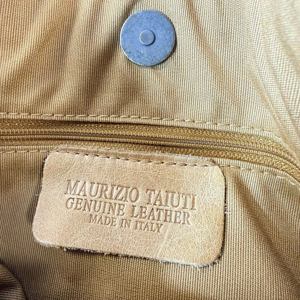 Maurizio Taiuti Hair-On Cowhide Leather Tote Handbag Purse Made in Italy